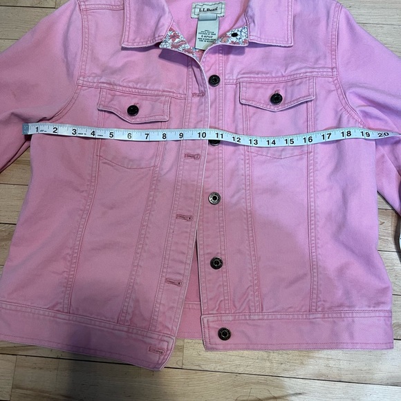 Vintage LL Bean Pretty in Pink button Up Jean Jacket size Small - Picture 14 of 16